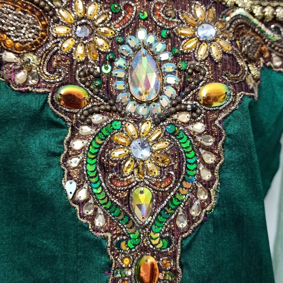 Bottle Green Suit with Churidar and Dupatta - Picture 3 of 11